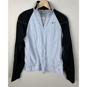Vintage Nike Track Jacket Sportswear Logo Full Zip Pastel Blue Size Medium Wm’s